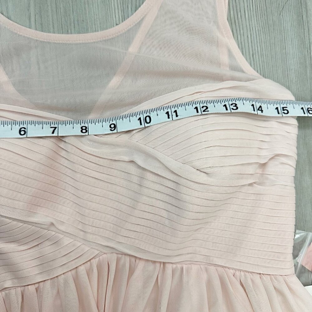 Birdy Grey Ryan Ruched Mesh Overlay Empire‎ Waist Gown Blush Pink Medium - Picture 12 of 12